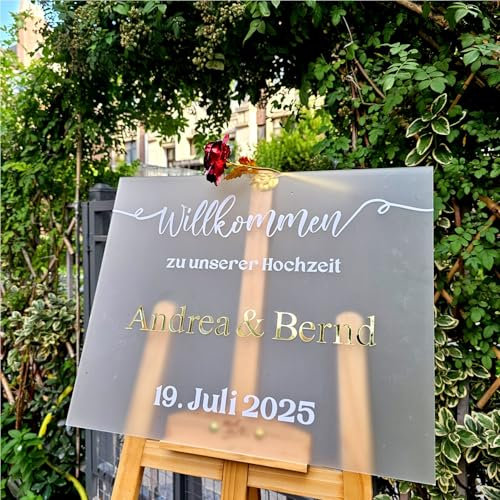 Cartello Di Benvenuto Al Nostro Matrimonio In Acrilico 3D Personalizzato, Personalizzabile Con I Vostri Nomi E La Data, Cartello Di Fidanzamento Personalizzato For Matrimonio, Cartello For Ricevimento