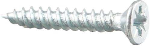 Twinthread Woodscrews Bright Zinc Plated – High Grip Wood Screws for Softwood, Chipboard & MDF – Rust Resistant (#7 x 1 (Pack of 200))