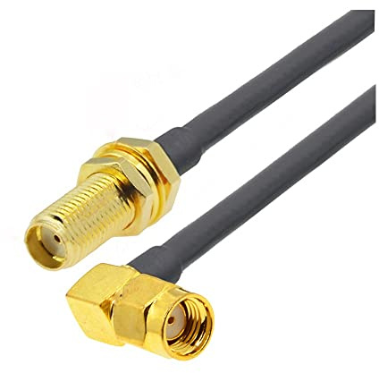 Cavo RP-SMA Maschio a RP-SMA Femmina 1 5 mm Paratia filo RG-58 50 Ohm Rf Cavo jumper estensione dell'antenna a trecce coassiali(SMA F to RP M90,15M)
