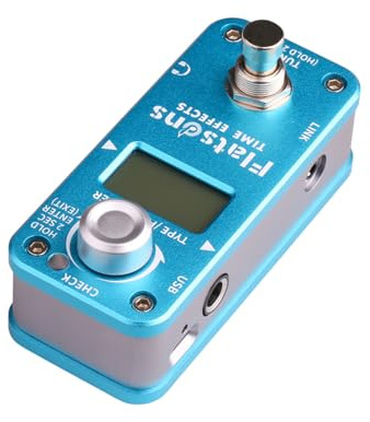 Pédale pour guitare – d'aluminium 9,6 x 4,2 x 5 cm | Pédale multi-effet | Pédales de distorsion | Effet guitare électrique compact avec options sonores polyvalentes pour rock, métal et bleu