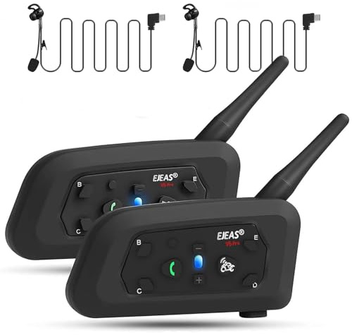 EJEAS V6C Football Referee Bluetooth Intercom Headset with CVC Noise Reduction and Armbag for 2 Referees Intercom (2 Pack)