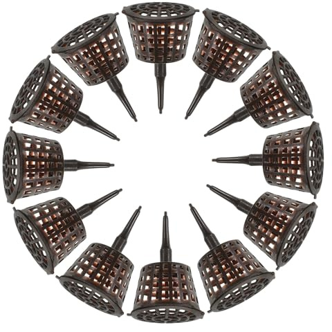 SEWACC Lot de 20 Paniers à Engrais pour Bonsaï avec Couvercle, Plastique Solide, Petite Taille, Boîte à Engrais Café pour Libération Contrôlée des Nutriments, Jardinage Extérieur