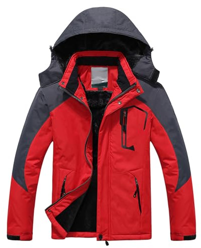 Domary Herr Skidjacka Vindtät Vinter Varm Snowboardjacka För Vandring Camping Skidåkning Svart Blå Röd L XL 2XL 3XL 4XL (XL)