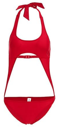 Celanisai Tanga Bikini para mujer, sexy, para embarazo, cuello halter, espalda descubierta, cuello en V, traje de baño push up, tirantes delgados, tanga micro tanga, O rojo., XL