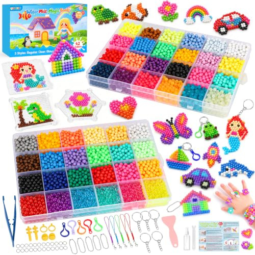 7200 Perlas de Agua 42 Colores, Fosforescentes & Brillantes, Kit para Niños