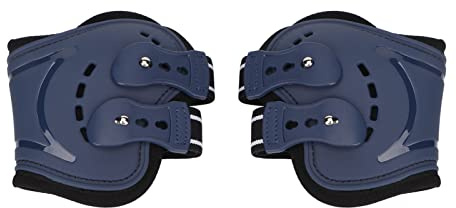 LKUREASDR Hufschuhe für die Hinterbeine von Pferden, atmungsaktive, verstellbare, stoßdämpfende Fesselgamaschen für das Springen, rutschfeste Neopren-Innenauskleidung mit PU-Schale für (Groß: 11 cm)