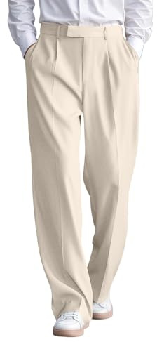 Générique Pantalon décontracté pour Hommes Confortable et sans Pinces Parfait pour Le Travail et Le Quotidien Tissu Stable et Coupe Polyvalente