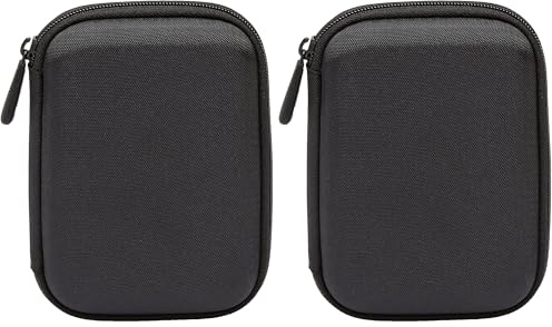 Amazon Basics Custodia per Hard Drive esterno, 14.73 x 3.05 x 10.67 cm, Nero (Confezione da 2)
