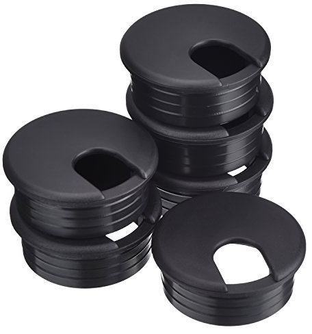 45 mm Oeillets de Bureau Noir Oeillet de Cordon Fil Câble Passe-Câbles de Bureau d'Ordinateur PC en Plastique Couvercle du Trou du Câble (6 Pièces)