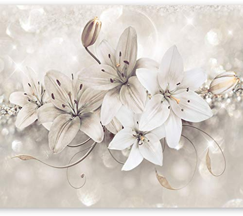 murando - Fototapete selbstklebend Blumen Lilien, 196x140 cm, Schlafzimmer | Selbstklebend ohne Kleister, Full HD Druck, ideal fürs Wohn- oder Schlafzimmer, schnelle Montage, lichtbeständig, geruchsfrei