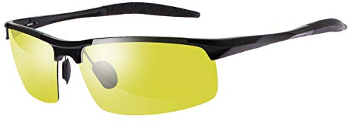 YIMI Herren Photochromatisch Sportbrille Polarisiert Rechteckig Sonnenbrille Al-Mg Metallrahmen Fahrer Anti Reflexbeschichtung 100% UVA UVB Schutz für Golf, Angeln, Autofahren, Outdoor