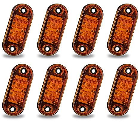Biqing 8PCS Feu de Gabarit Remorque Jaune, Feux de Gabarit Feux De Côté Led Universel 12V / 24V pour voiture camion van remorques camion bus de voiture