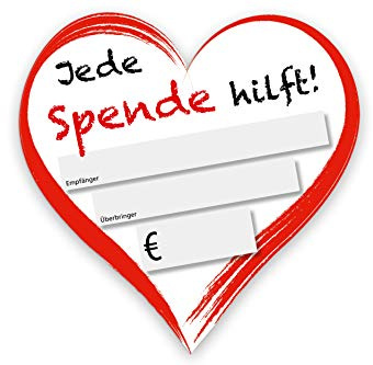 HERZ Spendenscheck Geschenkscheck WEIß (1 Stück) - Größe: 60 cm