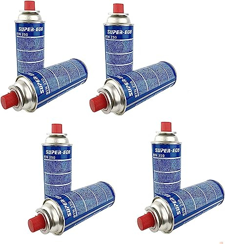 VALDI LED Packung mit 8 Gaskartuschen Super Ego 227 g für Camping, Herd, Brenner usw., Lieferung in 24 Stunden