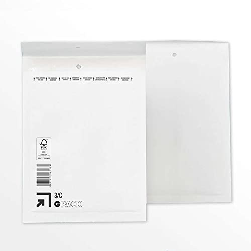 100 x Luftpolster Versandtaschen C/3 (165 x 225 mm) DIN A5 / B6+ - Weiss selbstklebend weiß Luftpolsterversandtaschen Luftpolstertaschen Umschläge Polsterumschlag Taschen Luftpolsterumschläge