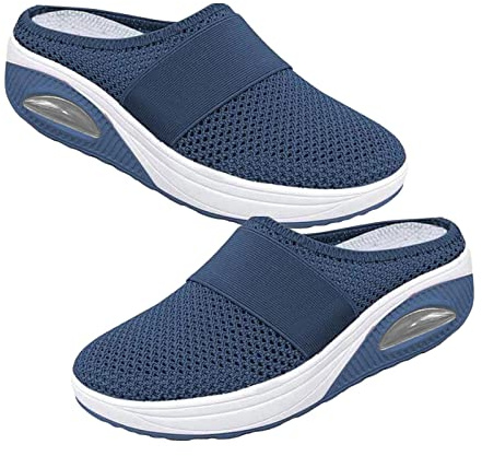 NAIXUE ortopediska sneakers för kvinnor, andningsbara, lediga, ortopediska promenadskor, luftkudde, slip- sport, ortopediska tofflor, nät, andningsbara sneakers för shopping, arbete, yoga,