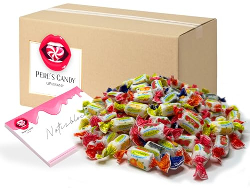 Pere's Candy Bundle für 6 kg TOFFEE MIX Karnevals Bonbons, Wurfmaterial Karneval, Lutschbonbons Großpackung in Einzelverpackung + Pere's Candy Notepad DIN A7-25 Blatt