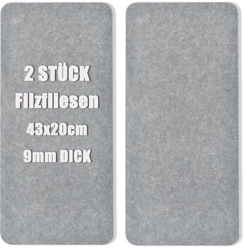 2 Stück Filz Pinnwand Korkplatte Bulletin Board Tiles - Filz-Pinnwandfliesen mit selbstklebender Rückseite für Wände, Vision Board für Zuhause, Büro, Pinnwanddekorationen, 43x20 cm, Dunkelgrau.