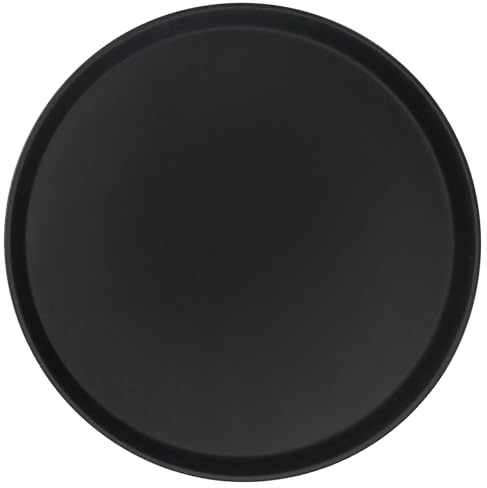 1x Schwarz 45.5cm Rundes Rutschfestes Serviertablett - Groß Plastik Küche Essen Tee Kaffee Abendessen Tisch Getränke Partyteller - Von Argon Tischware