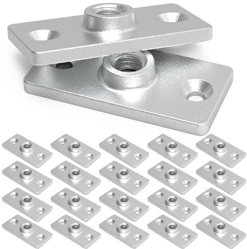 Fixirons 20 ganchos de techo para barra roscada de 3/8 pulgadas para fontanería, proyecto de decoración industrial, placa de suspensión de brida de techo galvanizada
