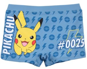 Pokémon Pantaloncini da Bagno per Ragazzi, Costume da Bagno Pikachu Design Boxer da Bagno per Adolescenti, Taglia 10 Anni