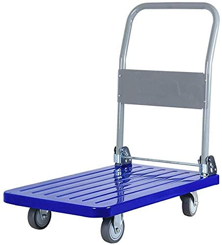 Multifunktionaler Lagerwagen, Industriewagen, Plattformwagen, Stahlmaterial, kann 300 kg schwere Sackkarren tragen, Lagerwagen, Blau, Blau