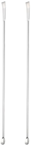 YOKIVE 2pz Laboratorio Spatola Cucchiaio, 304 Acciaio Inossidabile Micro Campionamento Miscelazione Misurazione Ottimo per Laboratorio (220mm/9-)