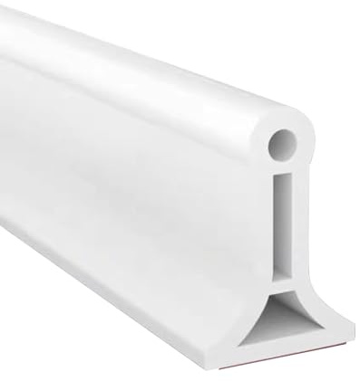 Schwallschutzleiste Dusche Selbstklebend, Höhe erhöhen Faltbare Duschwasserstop, Schwelle Wasser Barriere Wasser Damm für Trocken und Nasstrennung Verwendet (Weiß, 2 m Lang, 3cm Hoch, 2cm Breit)