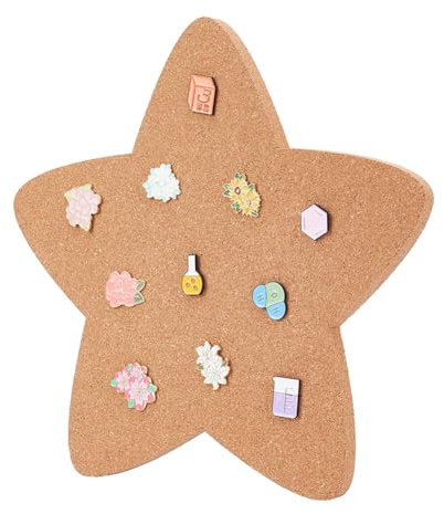 NBEADS Stern Kork Pinwand 1.2cm Dicke Pinnwand Hölzernes Bulletin Display Board Wandmontierte Tafel für Brosche Pin Lagerung Büro Home Decor, 30x29cm