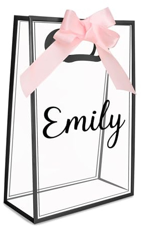 Personalisierte Transparente Geschenktüten aus Kunststoff mit Griffen, wiederverwendbare PVC-Tragetaschen, Individuelle Transparente Geschenkverpackungstüten mit Namen/Text für Hochzeit, Braut