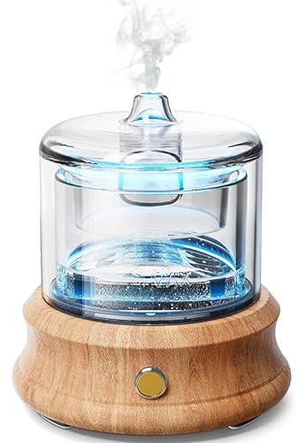 Alma Diffuser für ätherische Öle – Ultraschall Diffuser – 80 ml Glasbehälter · 3,5 MHz – Aromatherapie – Echtholzbasis · LED · leise – Bis zu 6 Std.