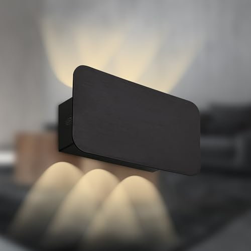 Briloner - Applique senza collegamento alla rete elettrica con batteria ricaricabile, touch, dimmerabile, applique, 17x9x4,3 cm, nero