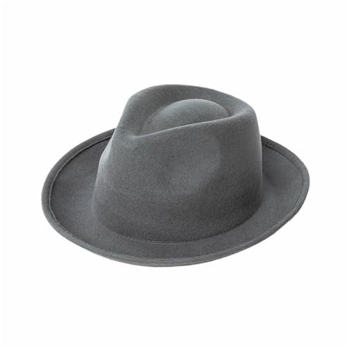BESTORI Fedora Hut für Unisex Panama Filzhut mit Kurze Krempe Klassisch Damen Herren Grau