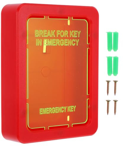 HOMSFOU Caja Llaves Emergencia Montada En La Pared Con Cerradura Armario De Llaves Para Hogar Y Oficina Almacenamiento De Y Tarjetas 6.37X4.80X1.37in