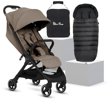 Silver Cross Clic 2 Stroller, Travel Bag & Footmuff, Birth to 22kg, Cobble