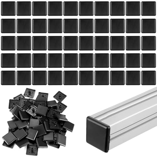 MeiHongJiaYe 50 Stück Endkappen Aluprofil 30x30, Endkappe Alu Profil 30x30 | Aluminium Profil Endkappe Abdeckkappen Kunststoff für 3030 europäische Standard Aluprofil Schutzkappen ( 30 x 30 mm )
