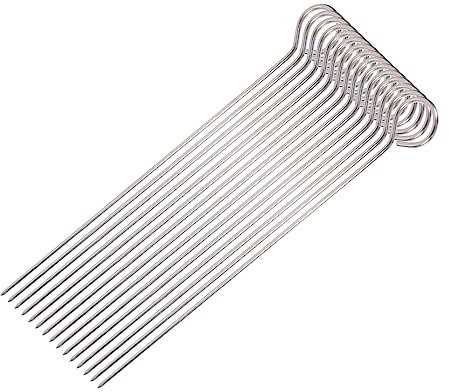 ibasenice Lot de 30 Brochettes pour Barbecue en Acier Inoxydable Antirouille Longues et Pratiques pour Griller Viande et Légumes Accessoires Cuisine Réutilisables