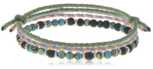 Made by Nami Bracelet Homme Femme - Set 2 Bracelets Surfeur Corde Nylon avec Perles - Bracelet Couple Tissu Étanche Boho pour Plage Festival