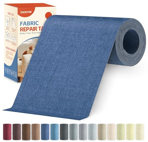 Flicken Selbstklebend Stoff, Stoffflicken Selbstklebend Textilklebeband | 10x200cm Dunkelblau Leinenstoff Patches Reparaturset Stoffklebeband für Möbel, Autositze, Kleidung, Stühle, Sofas