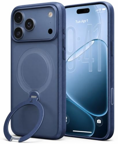 TORRAS Ostand Q3 Spin for iPhone 17 Pro Case - 360° Spin Stand - Blue | 360° Rotation · Any-Angle Viewing · Compatible with MagSafe · Camera Control Button Guard · 12ft Drop Protection