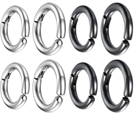 Healeved 8 St Öroncuffar utan Hypoallergena Rostfria Öronclips Runda Örhängen för Män och Kvinnor Trendiga Unisex Smycken för Fest och Vardag