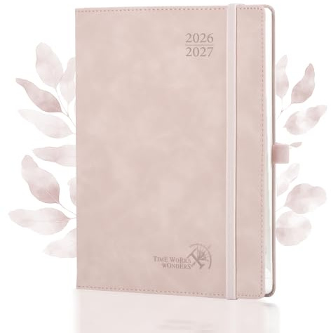 POPRUN Kalender 2026 2027 Softcover mit PU-Leder ca.A5(21,8 x 16,4cm)