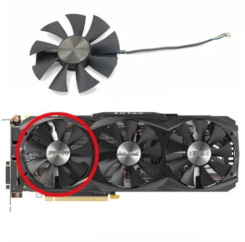 Parte de refrigeración de la computadora Ventilador GPU GA91S2H GTX 970 AMP de 87MM y 4 pines Compatible con ventilador de refrigeración de tarjeta gráfica GTX 970 980 980Ti AMP(Silver)