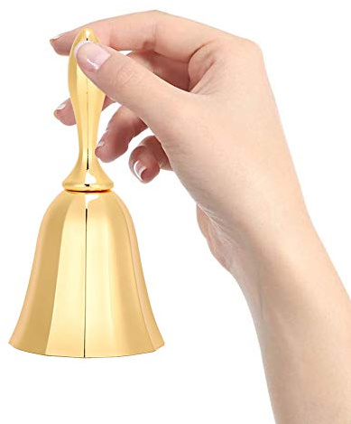 Jelquix Kreativ Handklocka för Barservice med Retrodesign i Gyllene Zinklegering för klass- och Middagspåminnelser (Guld)