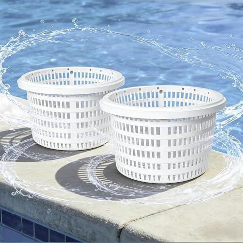 Genérico 2 Piezas Cesta Skimmer Piscina, Cesta de Filtro de Skimmer para Piscina, cestas de Recambio para colador de Piscinas, para Piscinas enterradas o elevadas, Hojas, Hierba, Pelo, Espuma