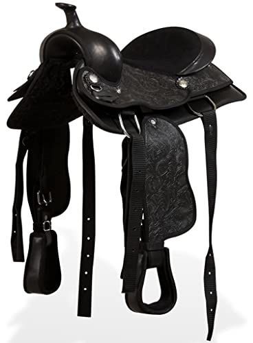 Runheo Selle, bridon et col de Poitrine en Cuir véritable Pouces Marron pour équitation Western, Endurance, randonnée et Loisir avec Maintien et Confort