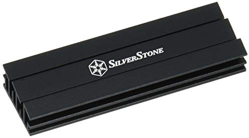 SilverStone SST-TP02-M2 - M.2 Kühlset für M.2 SSD bis zu 80 mm Länge, Aluminum, Schwarz