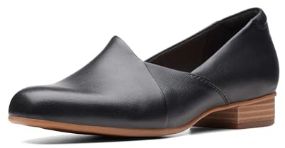 Clarks Women's Juliet Palm Loafer, Black Leather, 6.5 M US