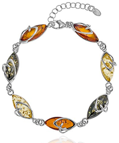 Copal Bracelet Femme En Argent Sterling Avec Éléments En Ambre Naturel