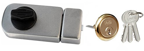 Cerradura adicional para puerta, 60 cilindros exteriores, color gris